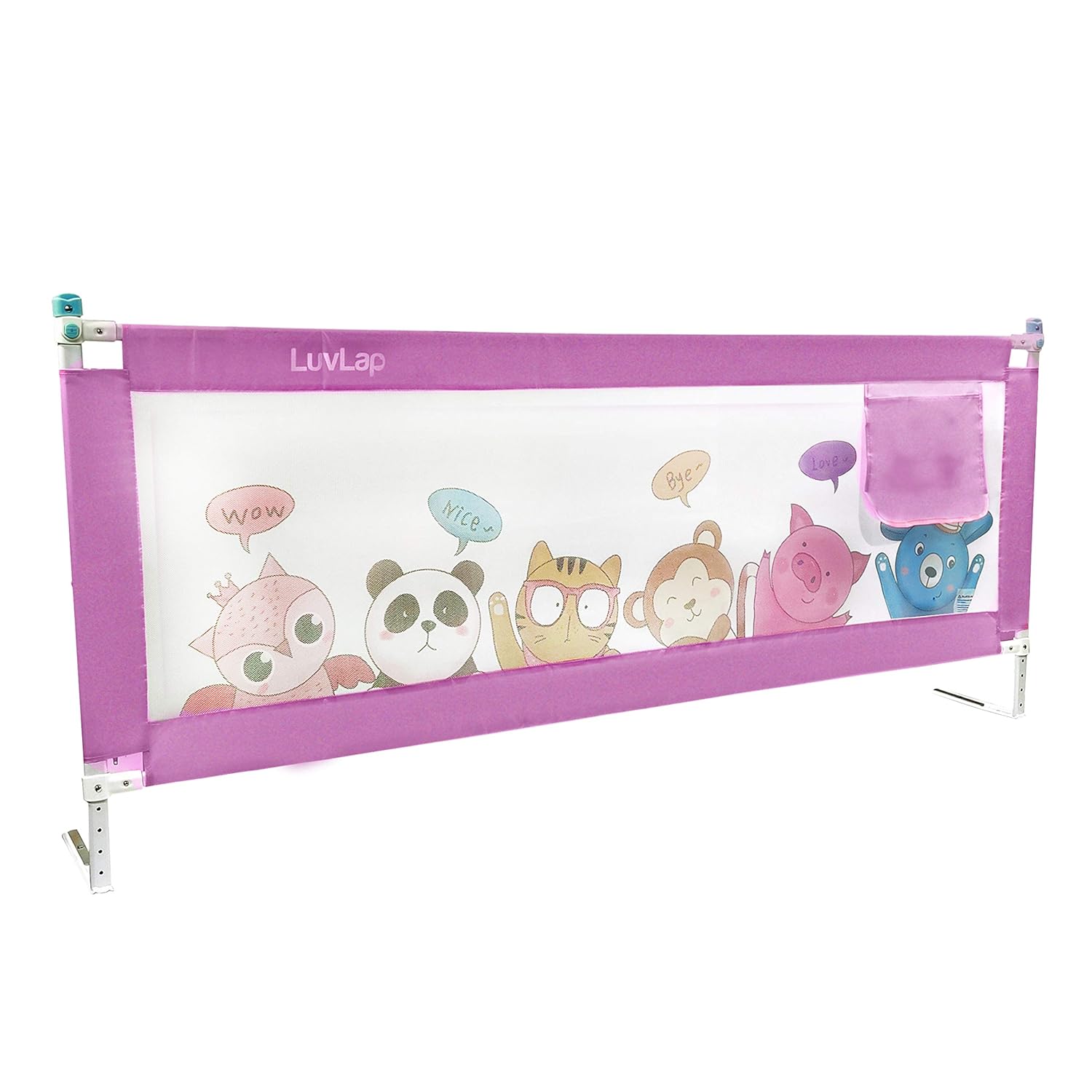 LuvLap multifunctional high chair for babies and kids, featuring a 3-in-1 design including a booster seat with wheels, alongside LuvLap bed safety guards in vibrant colors for child protection. www.usmile,.toys